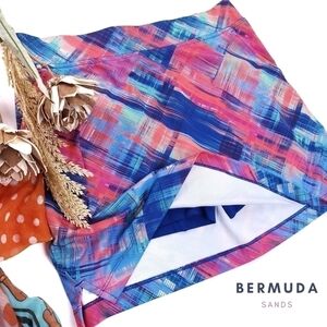 New Bermuda Saluda Sands Blue Pink Skorts Sz S